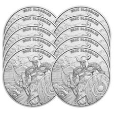 Lot of 10 - 1 Troy oz Eric Bloodaxe Design .999 Fine Silver Round picture