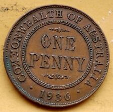 1936 AUSTRALIA 1 PENNY KM #23 - VERY NICE CIRC COLLECTOR COIN picture