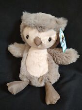 NEW with Tag Jellycat Willow Owl Small Gray Adorable Fluffy Bird 8 Inch picture