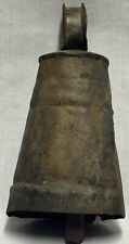 Antique Primitive Hand Forged Riveted Handmade Metal Bell Sheep Cow Goat picture