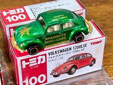 Vintage Tomica #100 Volkswagen 1200LSE Beetle Sherriffs Mini Cars -Green - Japan picture