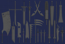 Anime & Video Game Weapon Collection - 1:18th, 1:12th Scales picture