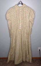 Vintage Homemade Prairie Dress Plus Micro Floral Button Maxi Collar Peasant A15 picture