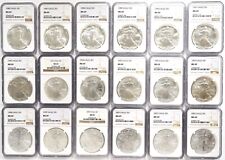 1986-2021 Silver American Eagles Complete (Type-1) 36-Coin Set Graded NGC MS-69 picture