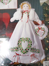 Vintage Bucilla Embroidery Doll  Kit Christmas Nicole 14in 1993 picture