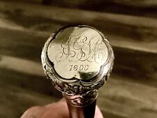 Antique Sterling Silver Victorian 35” Walking Stick - Turn Of The Century 1900 picture