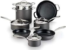 Lagostina Nera Hard Anodized Nonstick 12-Pc Cookware Set-Hammered Stainless Lids picture