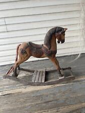 Antique Vintage Hand Carved Wood Rocking Horse 1800s picture