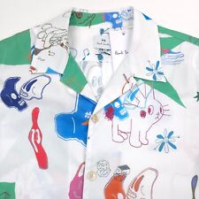 $175 PS Paul Smith Short Sleeve Colorful Button Front Camp Shirt Mens Size Small picture
