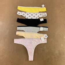 Alyce Intimates Women’s Size XL Colorful Cotton Blend Thong Panties 6 Pack NWT picture