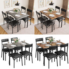 5-Piece Dining Room Kitchen Table & 4 Upholstered Chairs Furniture Set for Home picture