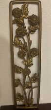 Vintage Syroco 4773 Gold Wall Plaque Flower Seasons MCM Retro * picture