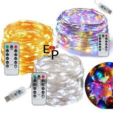 USB Twinkle LED String Fairy Lights Copper Wire Party Remote 5-20M 50/100/200LED picture