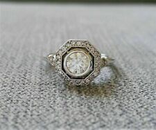 3.70Ct Round Cut Lab-Created Antique Halo Art Deco Engagement Ring 14k W/Gold picture