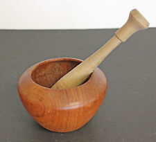 Vintage Wooden Mortar and Pestle Set Woodenware picture