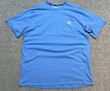 Carhartt Force Shirt Mens XXL Tall Blue Relaxed Fit Short Sleeve Pocket Adult picture