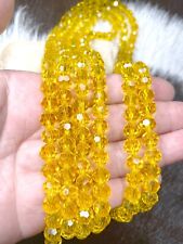 Crystal Beads 8mm Beads for Jewelry Making Round Faceted YELLOW 60 pcs picture