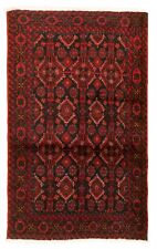 Vintage Bordered Hand-Knotted Carpet 3'6