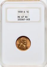 1939-D Lincoln Wheat Cent NGC MS67 RD Lustrous Red w/1989-92 Gen 4 Holder picture