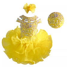 Jenniferwu Baby Girl Pageant Dress Handmade Beaded Dress Princess	G225-YELLOW picture