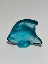 Lalique Art Glass Turquoise Blue Angel Fish 2