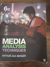 Media Analysis Techniques - Paperback, by Berger Arthur A - Very Good picture