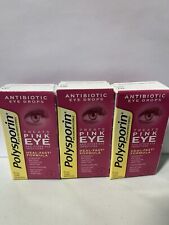 3X NEW POLYSPORIN Antibiotic Pink Eye Eye Drops Relief Treatment Formula 15ml picture