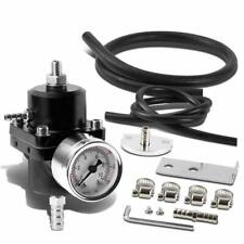 Aluminum Universal Adjustable Fuel Pressure Regulator + Gauge+ Fitting Kit Black picture