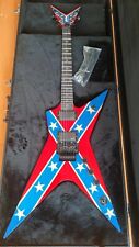 Wash-b DimeBag Dean Style Electric Guitar with Red Blue Stripes and Hardcase picture