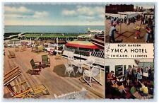 YMCA Hotel Roof Garden Chicago Illinois IL, Multiview Unposted Vintage Postcard picture