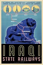 Iraqi State Railways 1930s Europe to Iraq Vintage Style Travel Poster  - 16x24 picture
