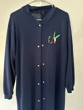 RARE VTG ORVIS Women's Large Navy Knit Button Front Sweater Dress Hummingbird picture