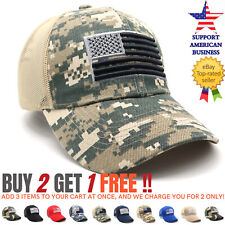 Mens Baseball Cap with American Flag Tactical Mesh Hat Trucker Caps Camo Army picture