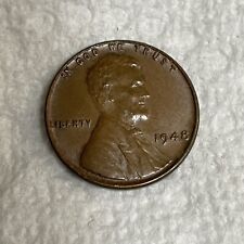 1948 wheat penny No Mint Mark Extremely Rare Error on the Rim L in Liberty picture