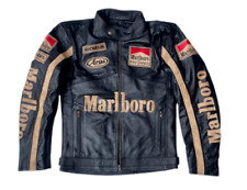 Marlboro Leather Jacket men Vintage Racing Rare leather Motorcycle Biker Jacket picture