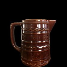Vintage Marcrest Stonewareoven Proof (Brown Daisy Dot Water Pitcher)- 6” USA  picture