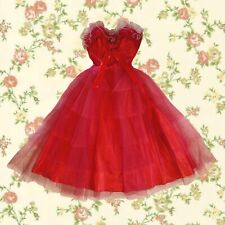 Vintage 1950s Red Tulle Kitsch Dress Size Small/4 picture