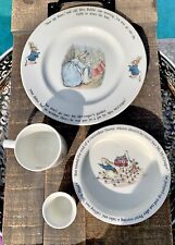 Vintage Wedgewood Beatrice Potter Peter Rabbit Nursery 4 Piece Baby Dish Set picture