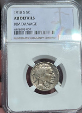 1918 S Buffalo Indian Head Nickel  NGC  AU Details   Freshly Graded picture