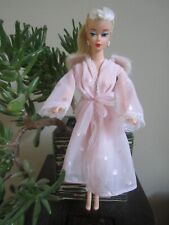 OOAK Custom  Re Root Vintage Repro Platinum Blonde Barbie  W/ pink clone robe picture