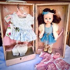 Vintage 1950'S Littlest Angel Aranbee R&B Doll w/Pink Trunk Clothes Fur Coat Lot picture