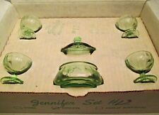Mosser Glass Jennifer #140-13 Green Child’s Miniature Jam Dish with 4 Sherbets picture
