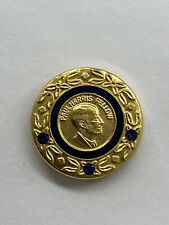 Vintage Paul Harris Fellow Rotary International 3 Sapphire Donor Pin Gold Tone picture