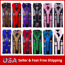 Kids Suspender & Bow Tie Sets for Boys Girls Children Elastic & Adjustable picture