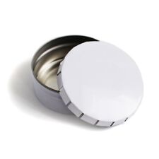 Wholesale 500 pcs lot new White Click Clack Metal round Tin Container 45mmx15mm picture