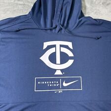 Nike Minnesota Twins Connect Short Sleeve Dugout Hoodie Navy Blue Mens XL picture