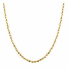 10K Solid Yellow Gold Necklace Gold Rope Chain 1.5MM 16