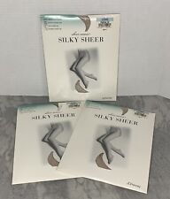 Vtg JCPenney Sheer Caress Silky Sheer Control Top Pantyhose Pebble 42 Long Lot/3 picture