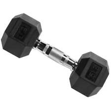 Single Barbell, 15LBs, Rubber Encased Hex Dumbbell, Single picture