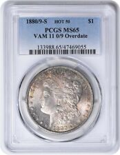 1880/9-S VAM 11 Morgan Silver Dollar 0/9 Overdate MS65 PCGS Toned picture